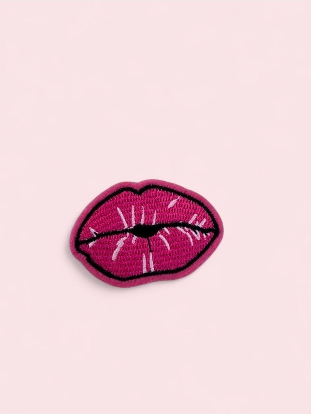 Hot Pink Lip Patch Embroidered Sew on patch